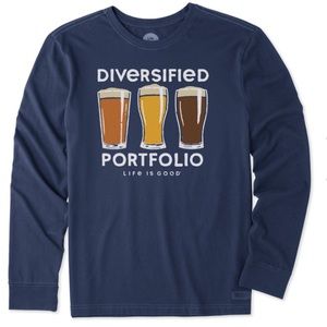 NWT Diversified Portfolio Beer Graphic T-Shirt - Long Sleeve